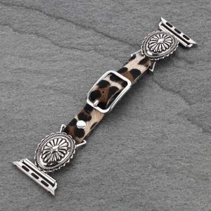 Western Apple Watch Faux Leopard Band